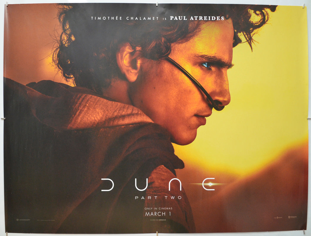 Dune: Part Two (Chalamet Teaser / Advance Version) Original Quad Poster - Film Poster - Movie Poster