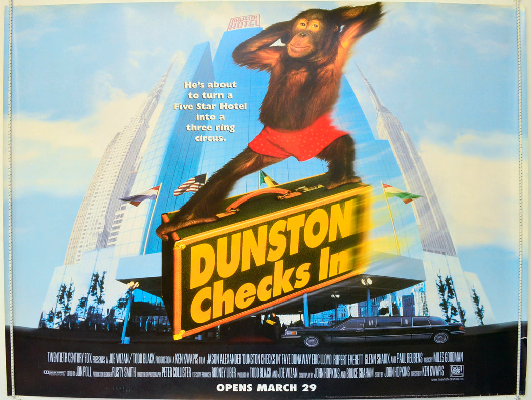 Dunston Checks In  Original British Quad Poster - Film Poster - Movie Poster 