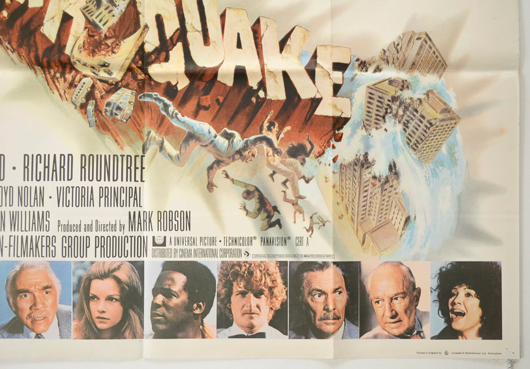 EARTHQUAKE (Bottom Right) Cinema Quad Movie Poster 