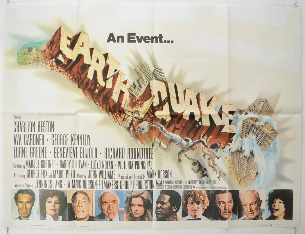 Earthquake   Original Quad Poster - Film Poster - Movie Poster 