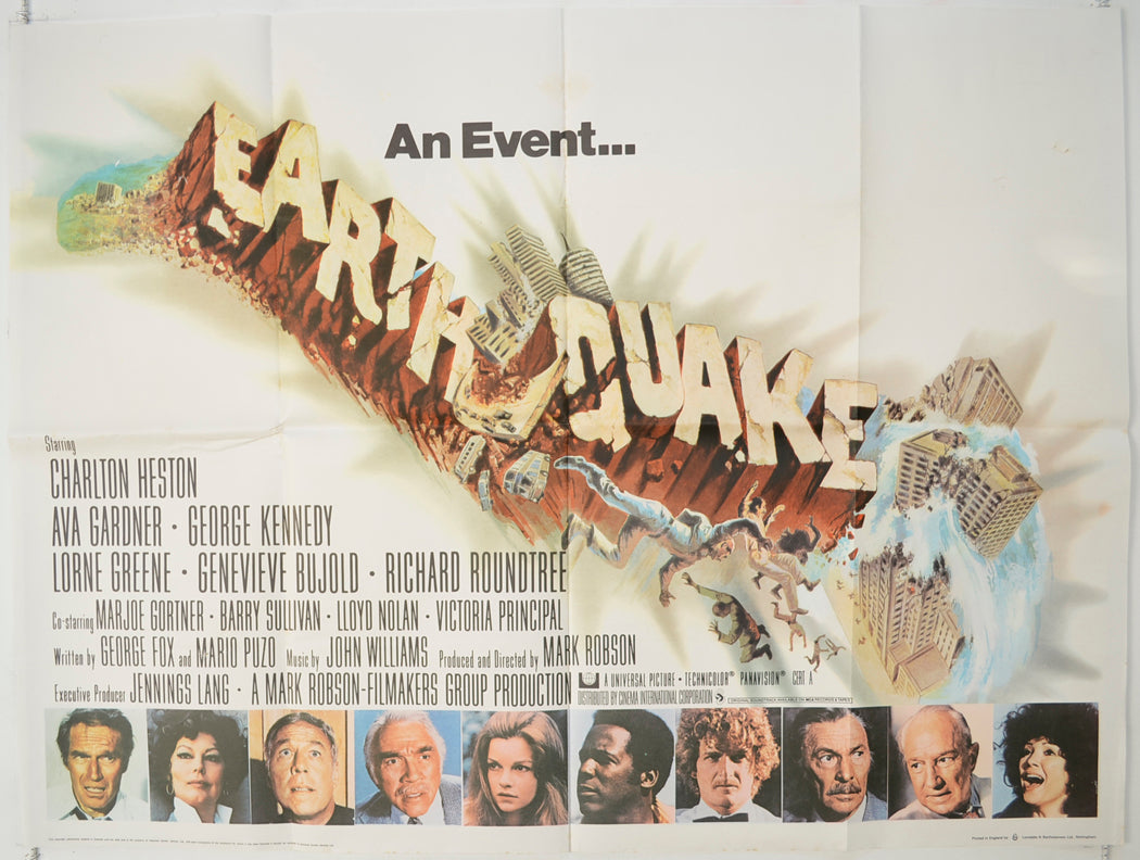 Earthquake   Original Quad Poster - Film Poster - Movie Poster 