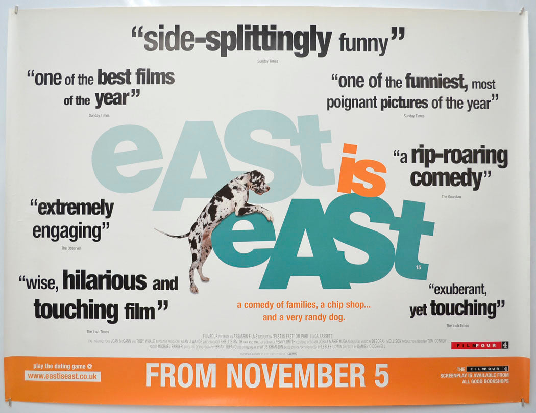 East Is East (Reviews Version) Original Quad Poster - Film Poster - Movie Poster