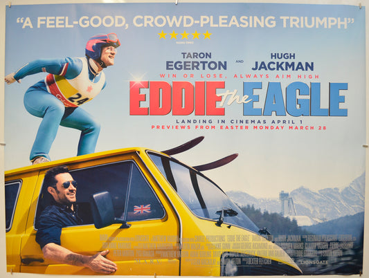 Eddie The Eagle  Original Quad Poster - Film Poster - Movie Poster