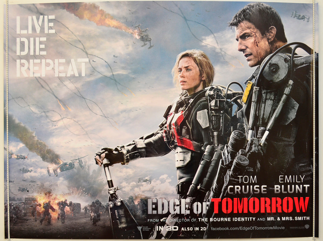 Edge Of Tomorrow  (Teaser / Advance Version)   Original Quad Poster - Film Poster - Movie Poster  