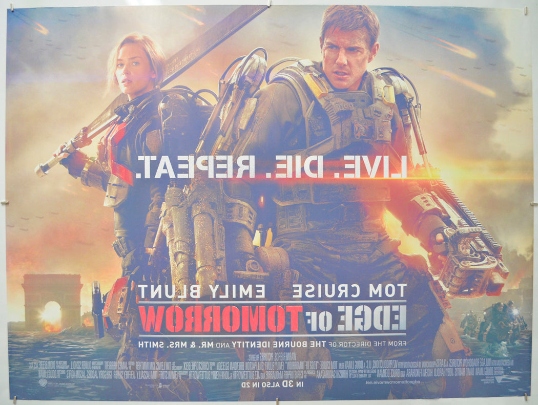 Edge Of Tomorrow (Back) Cinema Quad Movie Poster 