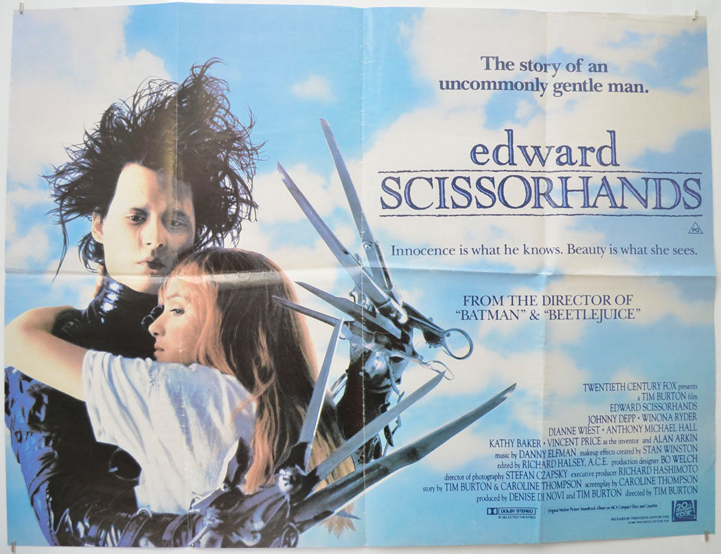 Edward Scissorhands Original Quad Poster - Film Poster - Movie Poster