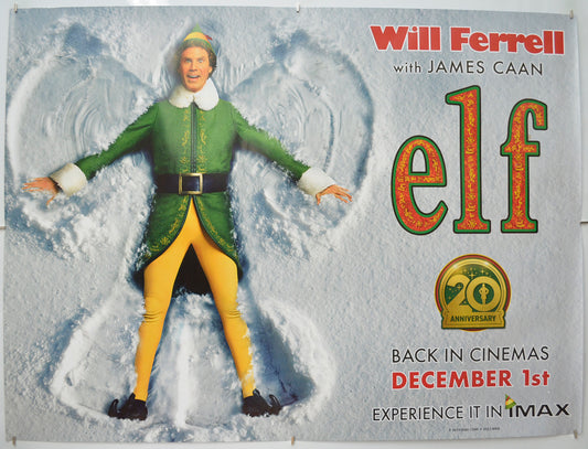 Elf (20th Anniversary Release Version) Original Quad Poster - Film Poster - Movie Poster 