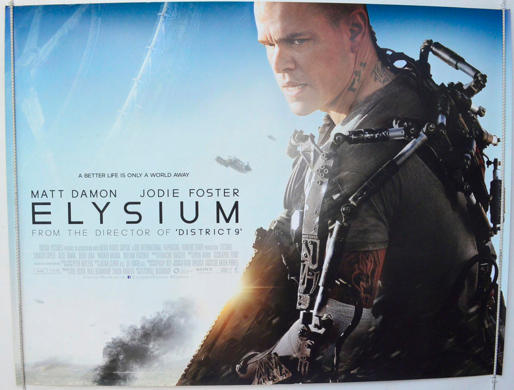 Elysium Original British Quad Poster - Film Poster - Movie Poster 