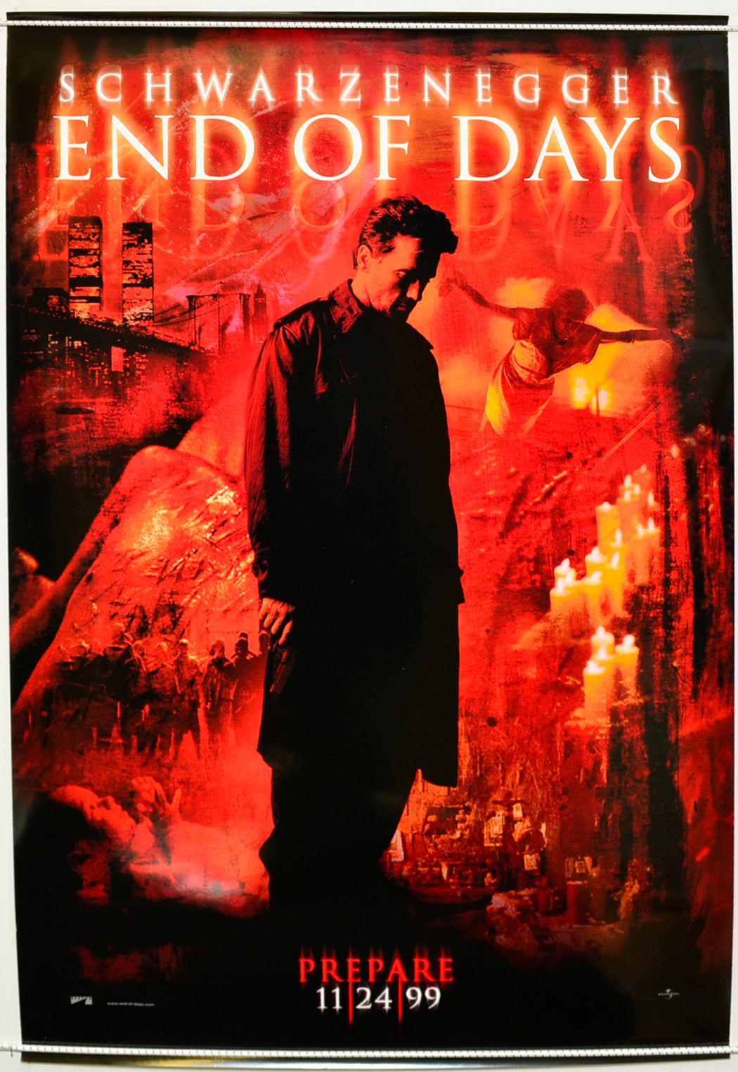 End Of Days  (Teaser / Advance Version)   Original One Sheet Poster - Film Poster - Movie Poster  