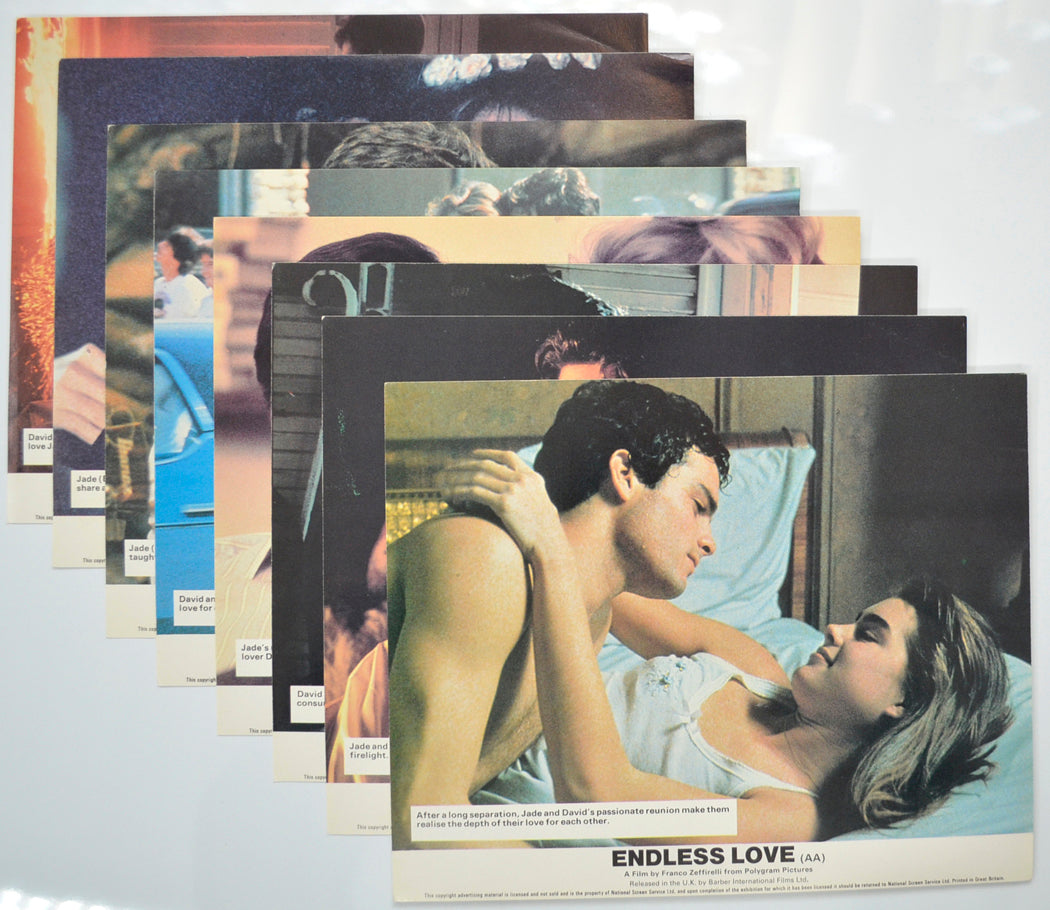 Endless Love Set of 8 Original Colour Front Of House Stills / 8x10 Lobby Cards