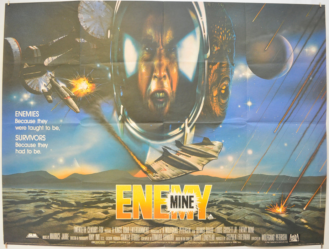 Enemy Mine  Original Quad Poster - Film Poster - Movie Poster