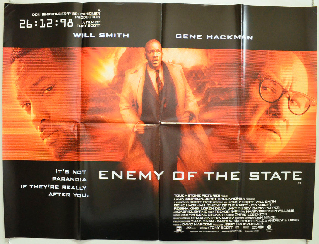 Enemy Of The State Original British Quad Poster - Film Poster - Movie Poster 