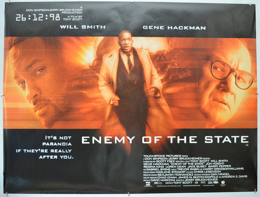 Enemy Of The State Original Quad Poster - Film Poster - Movie Poster  