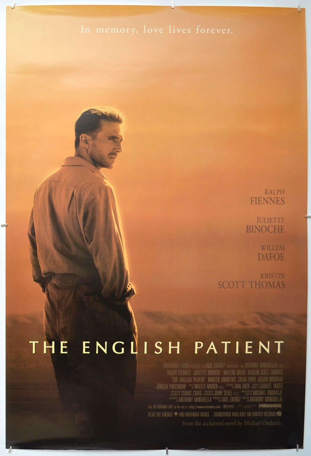 The English Patient  Original One Sheet Poster - Film Poster - Movie Poster