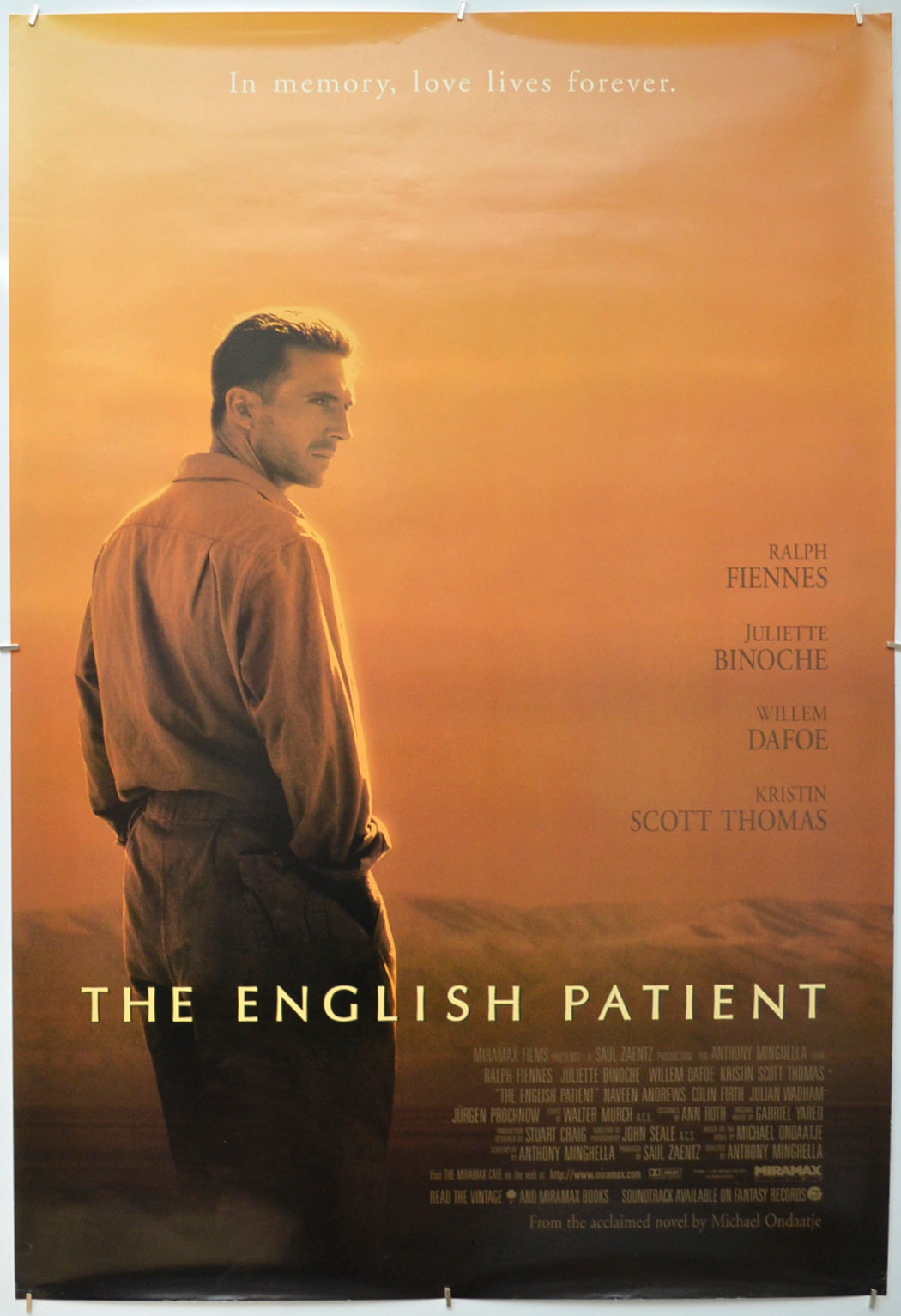 The English Patient Original One Sheet Poster - Film Poster - Movie Poster