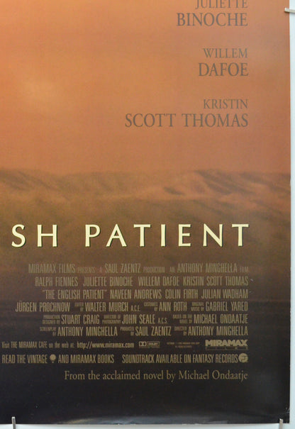 THE ENGLISH PATIENT (Bottom Right) Cinema One Sheet Movie Poster 