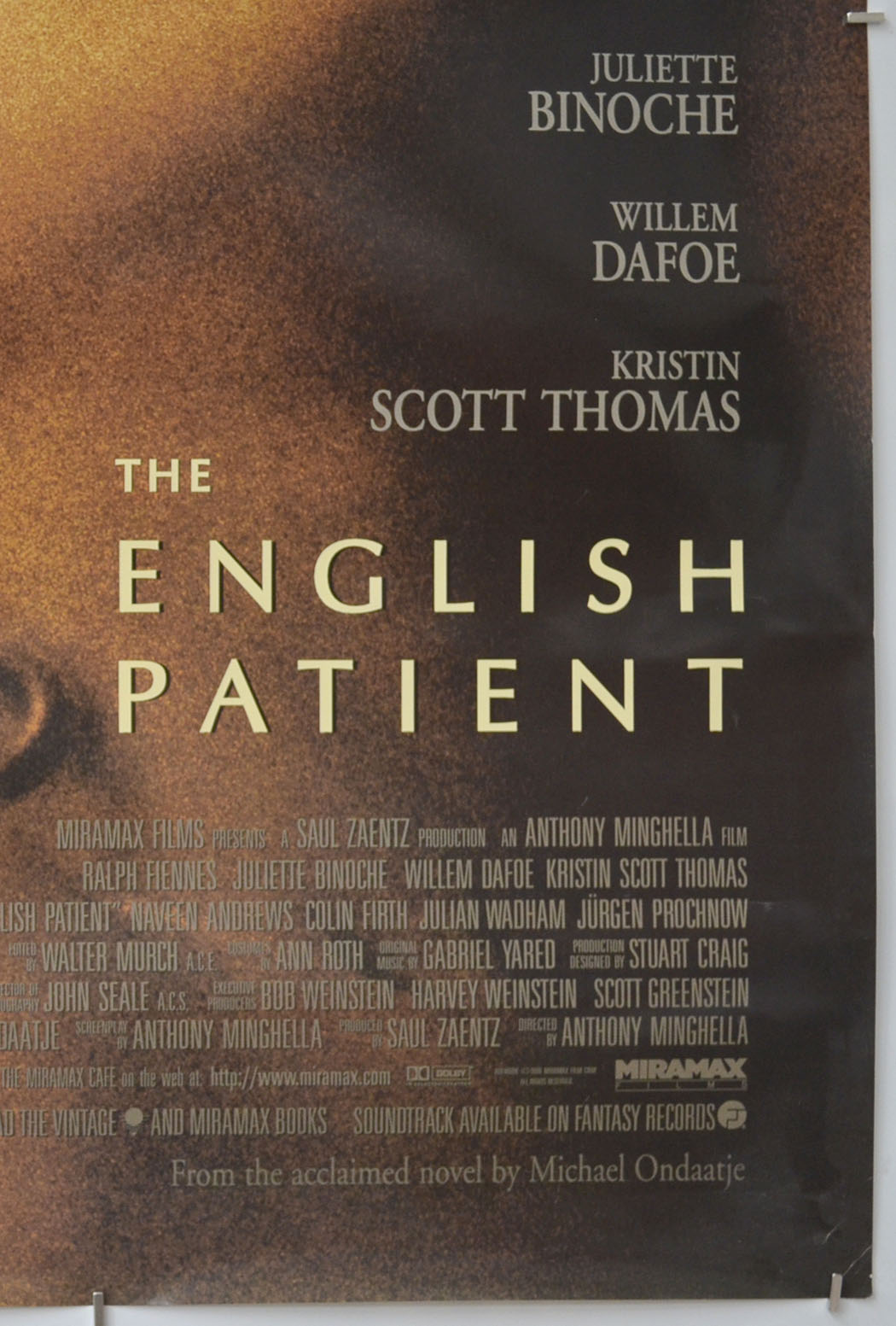 THE ENGLISH PATIENT (Bottom Right) Cinema One Sheet Movie Poster 