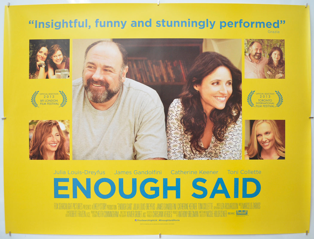 Enough Said Original Quad Poster - Film Poster - Movie Poster  