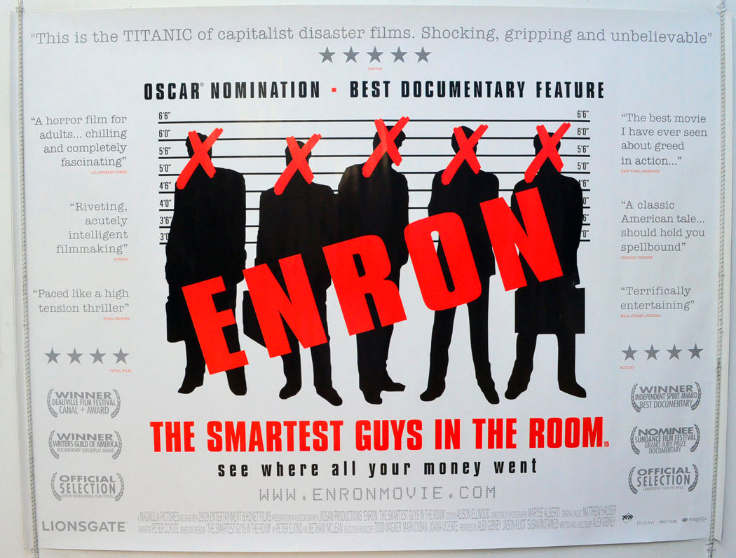 Enron : The Smartest Guys In The Room Original British Quad Poster - Film Poster - Movie Poster 