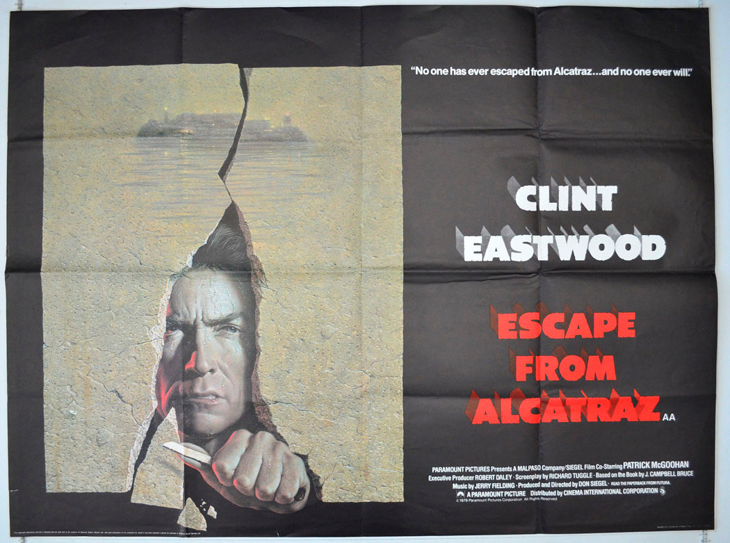 Escape From Alcatraz Original British Quad Poster - Movie Poster