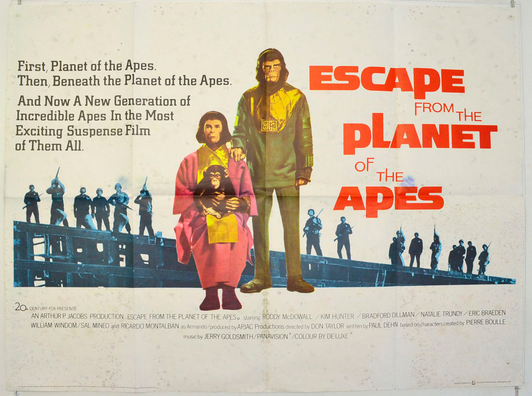 Escape From The Planet Of The Apes  Original British Quad Poster - Film Poster - Movie Poster