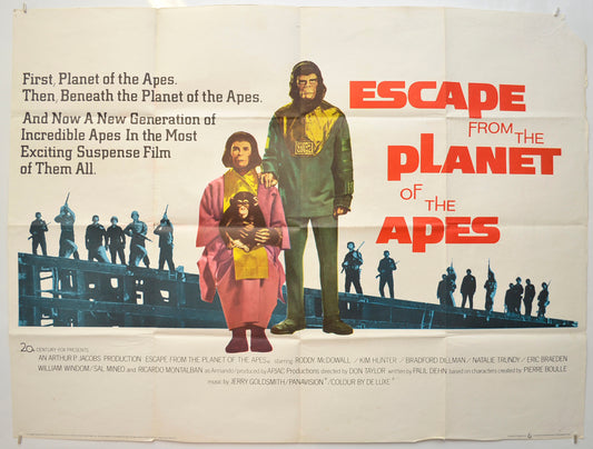 Escape From The Planet Of The Apes Original Quad Poster - Film Poster - Movie Poster