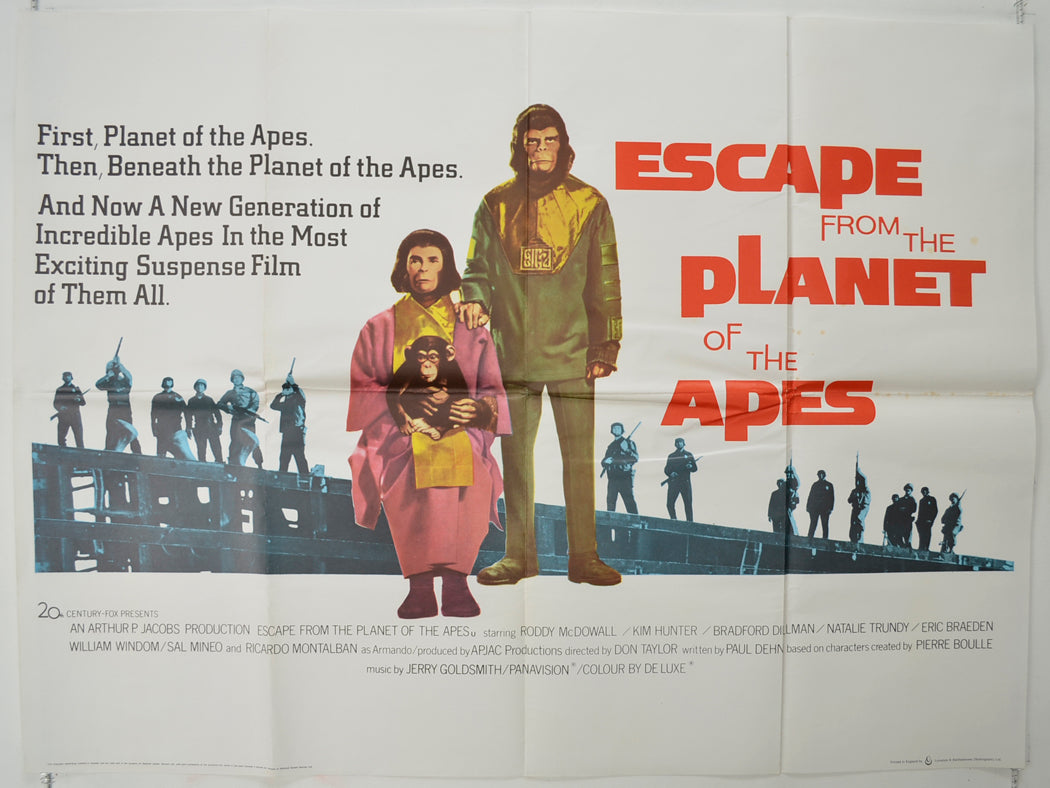 Escape From The Planet Of The Apes   Original Quad Poster - Film Poster - Movie Poster 