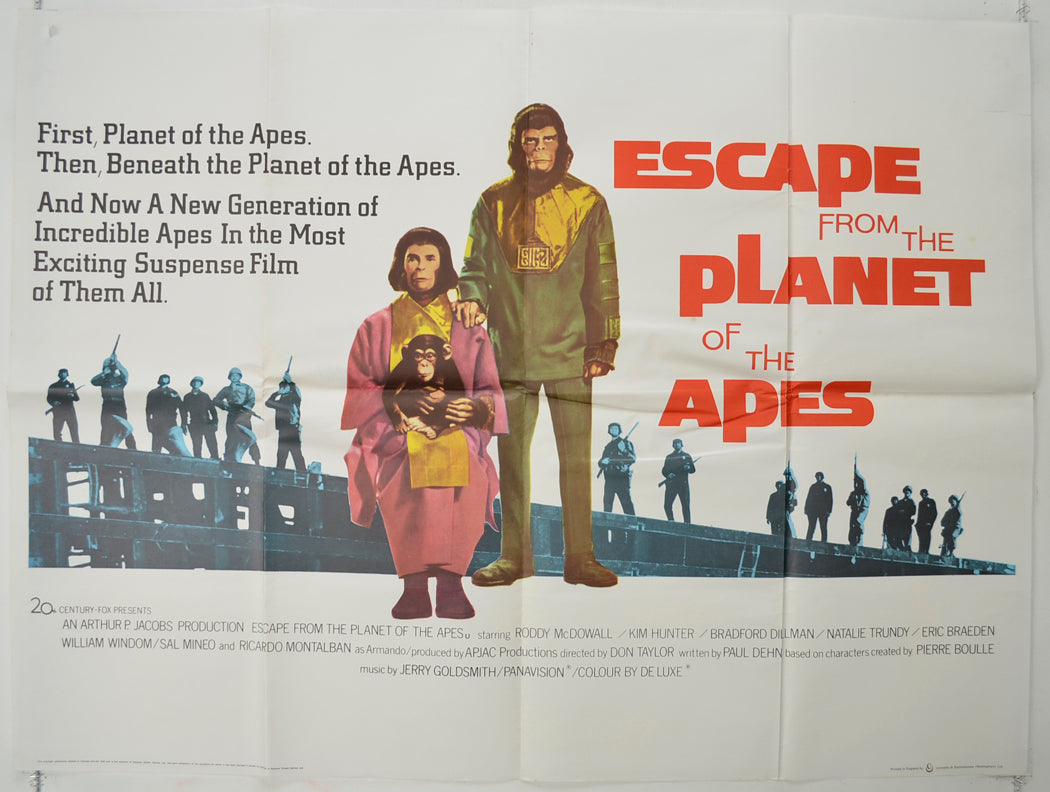 Escape From The Planet Of The Apes   Original Quad Poster - Film Poster - Movie Poster 