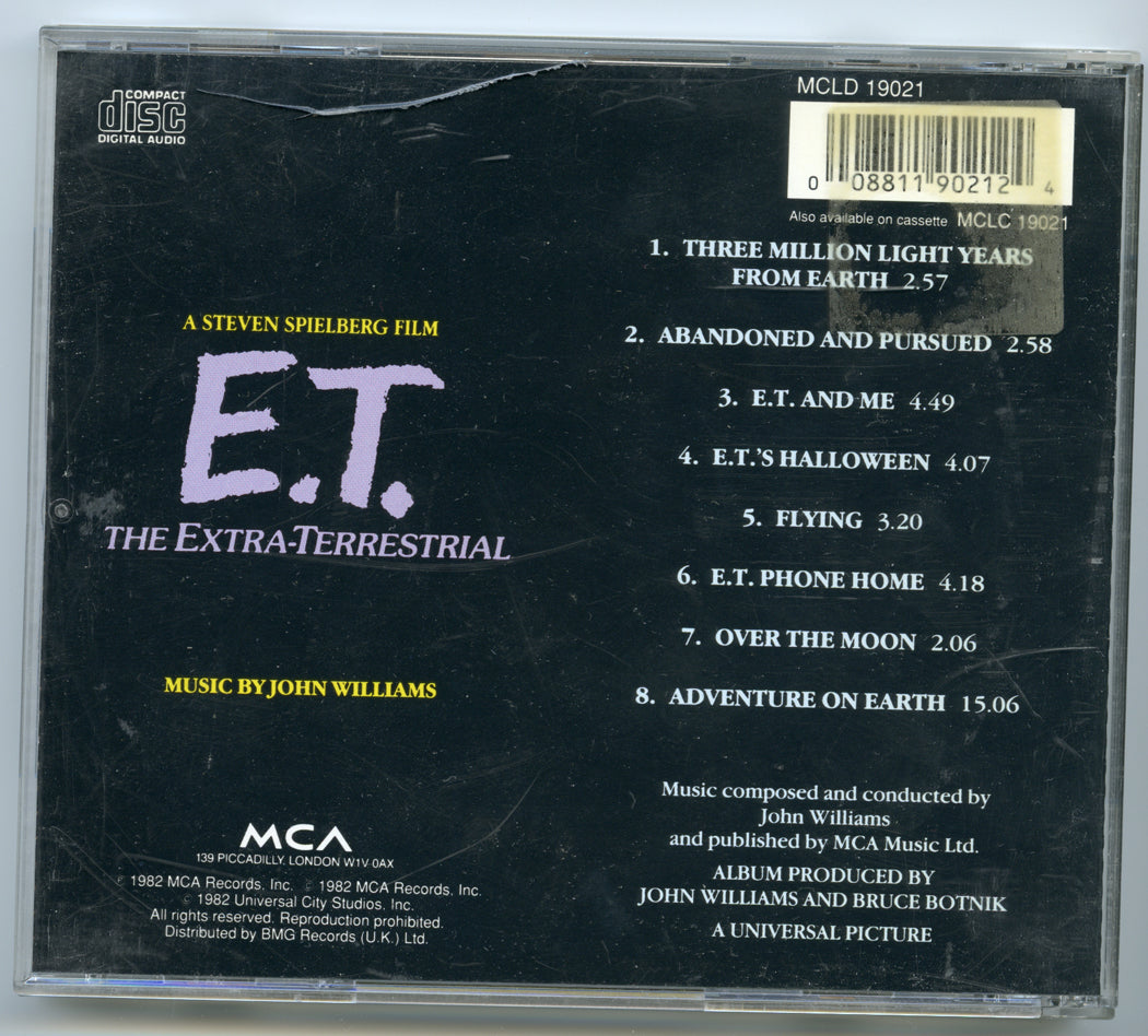 E.T. THE EXTRA TERRESTRIAL Original CD Soundtrack (back) 