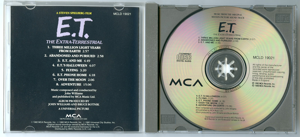 E.T. THE EXTRA TERRESTRIAL Original CD Soundtrack (Inside) 