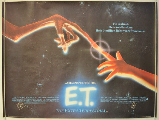 E.T. The Extra Terrestrial Original Quad Poster - Film Poster - Movie Poster  