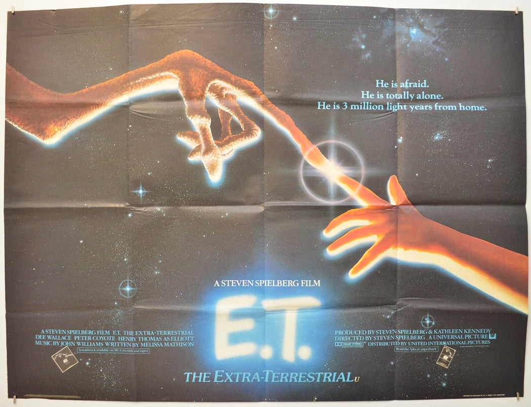 E.T. The Extra Terrestrial Original Quad Poster - Film Poster - Movie Poster