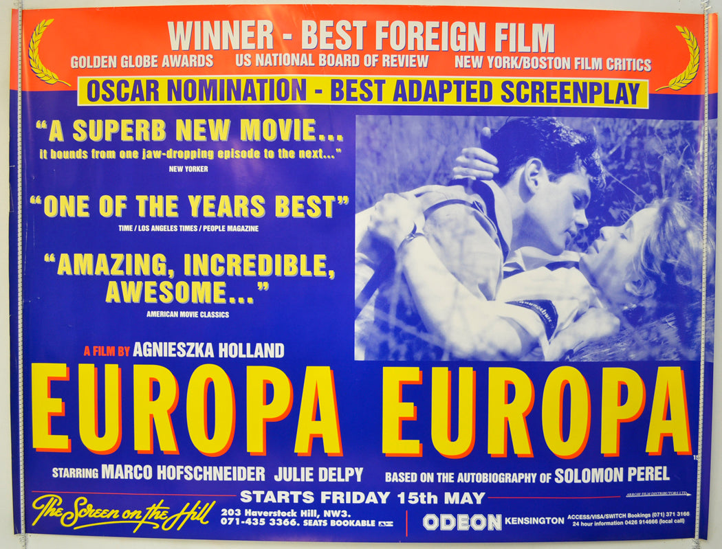 Europa Europa  Original Quad Poster - Film Poster - Movie Poster