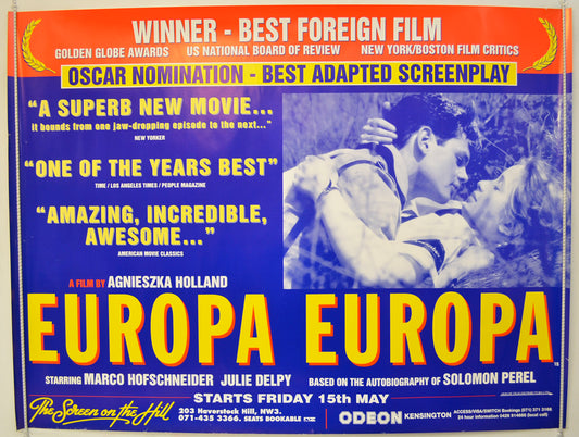 Europa Europa  Original Quad Poster - Film Poster - Movie Poster