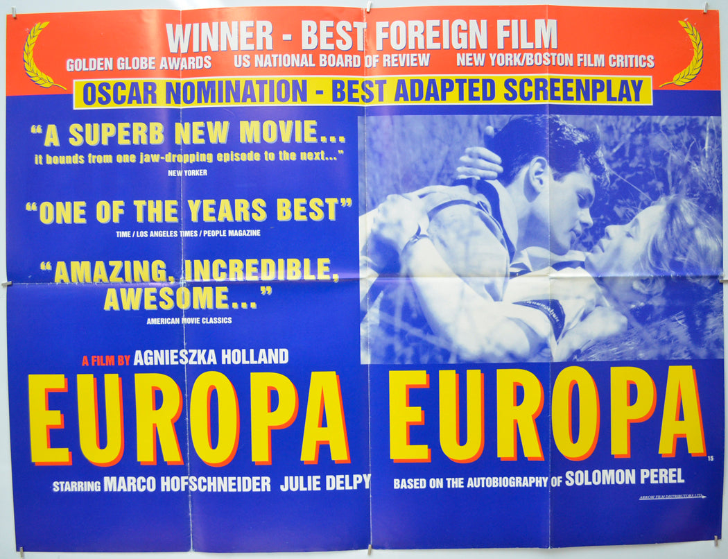 Europa Europa Original Quad Poster - Film Poster - Movie Poster