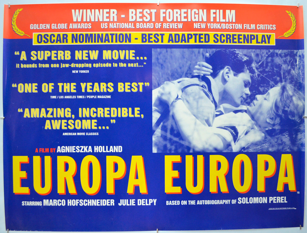 Europa Europa Original Quad Poster - Film Poster - Movie Poster