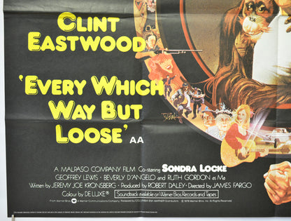 EVERY WHICH WAY BUT LOOSE / ANY WHICH WAY YOU CAN (Bottom Left) Cinema Quad Movie Poster 