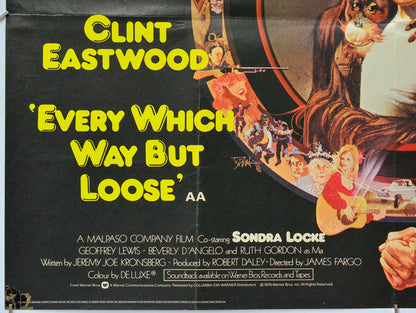 Every Which Way But Loose / Any Which Way You Can (Bottom Left) Cinema Quad Movie Poster 