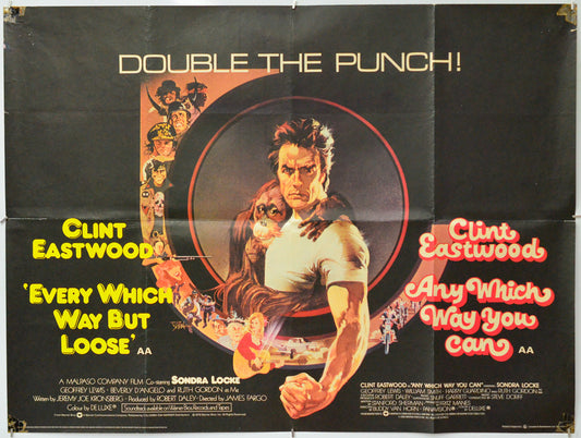 Every Which Way But Loose / Any Which Way You Can - Original Quad Poster - Film Poster - Movie Poster
