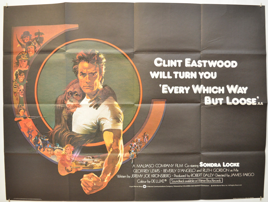 Every Which Way But Loose Original Quad Poster - Film Poster - Movie Poster