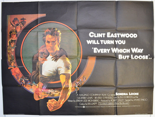 Every Which Way But Loose  Original British Quad Poster - Film Poster - Movie Poster 