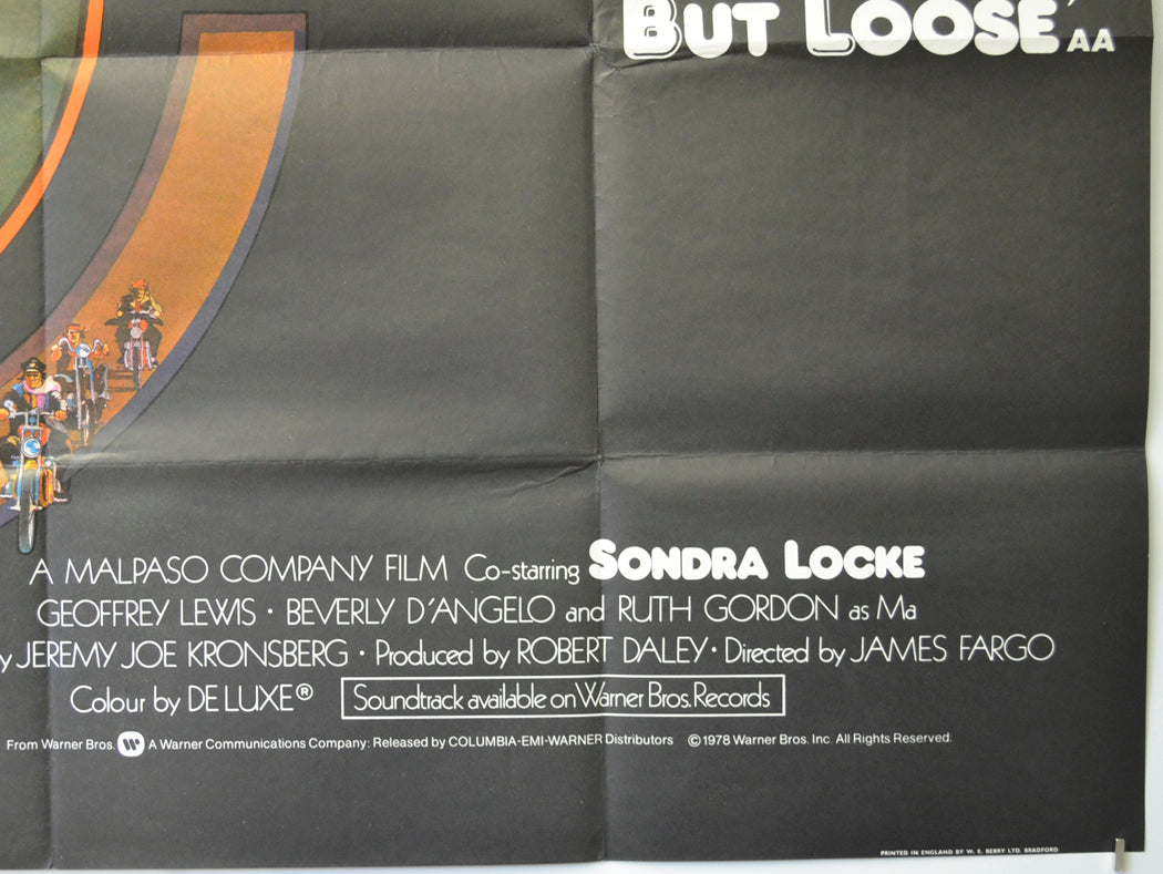 EVERY WHICH WAY BUT LOOSE (Bottom Right) Cinema Quad Movie Poster 