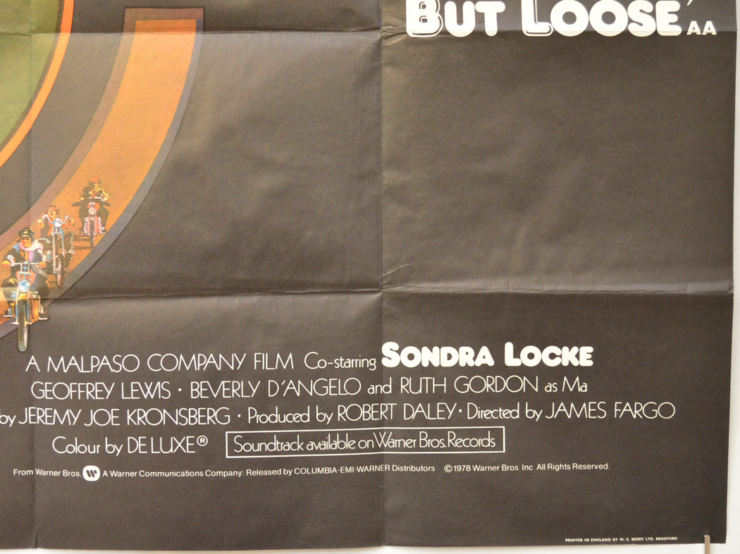 EVERY WHICH WAY BUT LOOSE (Bottom Right) Cinema Quad Movie Poster 