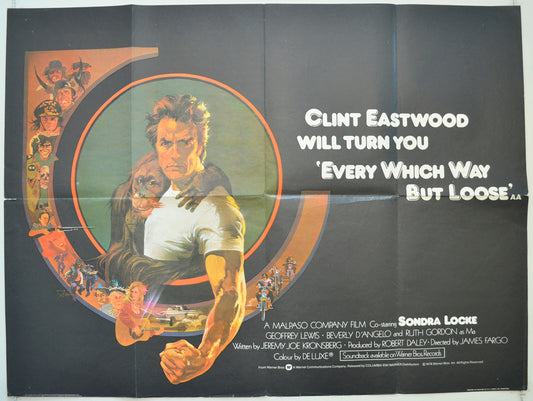 Every Which Way But Loose  Original British Quad Poster - Film Poster - Movie Poster 