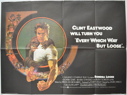 Every Which Way But Loose Original Quad Poster - Film Poster - Movie Poster