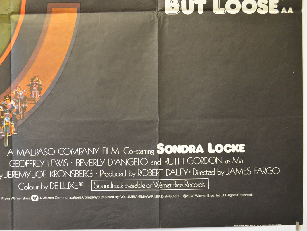 EVERY WHICH WAY BUT LOOSE (Bottom Right) Cinema Quad Movie Poster 