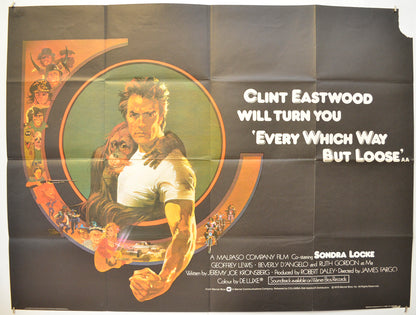 Every Which Way But Loose Original Quad Poster - Film Poster - Movie Poster