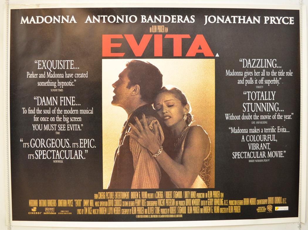 Evita  Original Quad Poster - Film Poster - Movie Poster