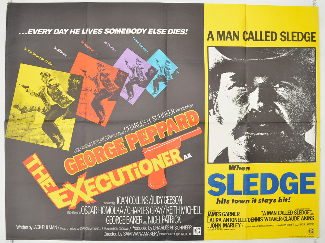 The Executioner / A Man Called Sledge  (Double Bill)   Original Quad Poster - Film Poster - Movie Poster