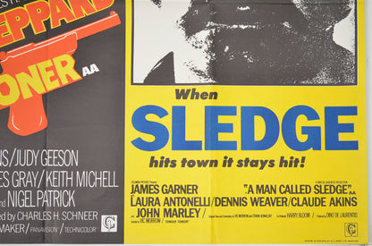 THE EXECUTIONER / A MAN CALLED SLEDGE (Bottom Right) Cinema Quad Movie Poster 